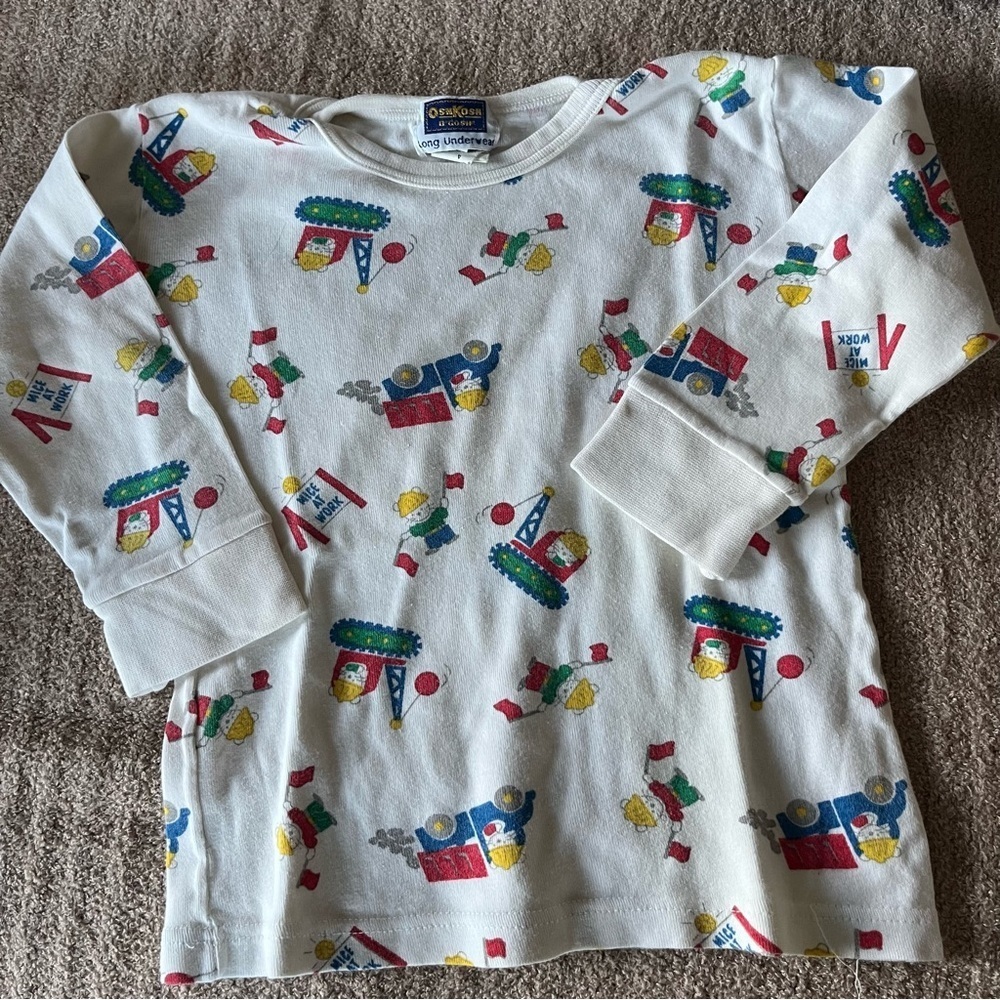 Osh Kosh B'gosh Vintage Kid's 4 Mice at Work Long Sleeve Shirt